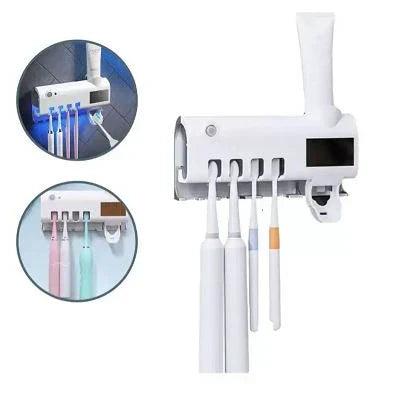 Esterilizador de Escova de Dentes - Dispenser de Pasta Automático - Mata 99% dos Germes