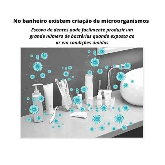 Esterilizador de Escova de Dentes - Dispenser de Pasta Automático - Mata 99% dos Germes