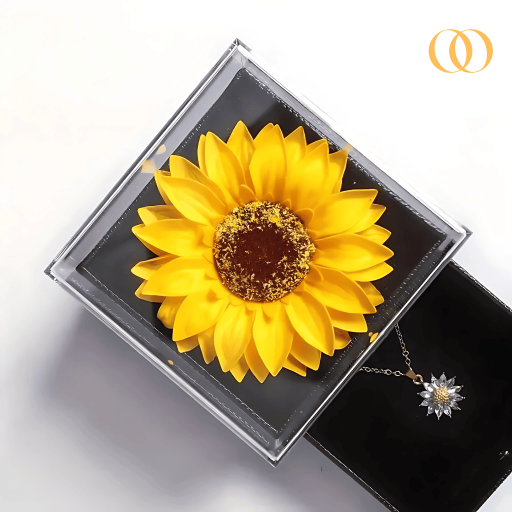 Girassol Real – Conjunto Banhado a Ouro 18k - Embalagem Exclusiva