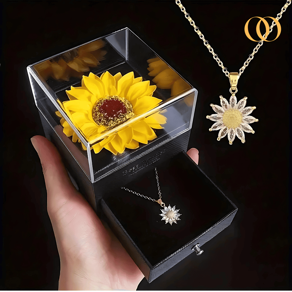 Girassol Real – Conjunto Banhado a Ouro 18k - Embalagem Exclusiva