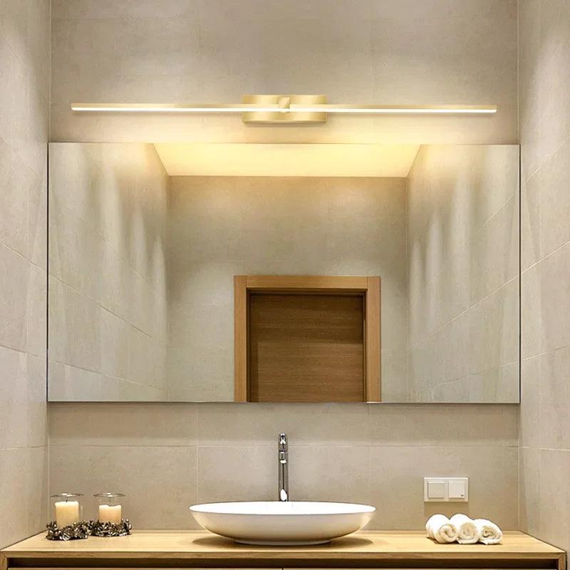 Lâmpada de Parede LED - Moderna para Banheiro - Lâmpada Espelho Dourado - Aplique para Quarto - Sala de estar