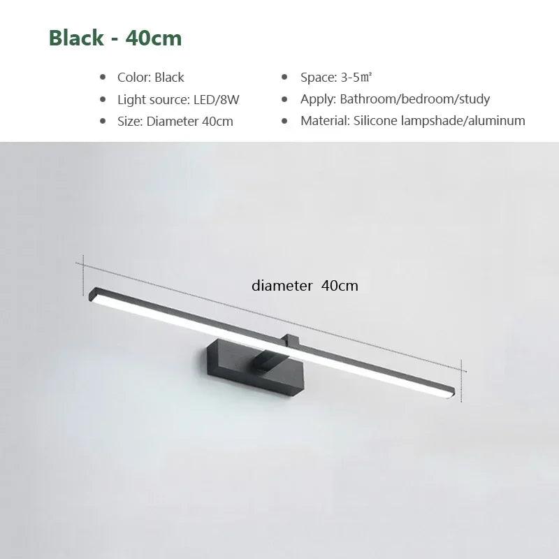 Lâmpada de Parede LED - Moderna para Banheiro - Lâmpada Espelho Dourado - Aplique para Quarto - Sala de estar