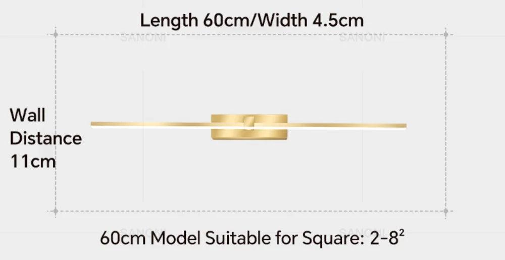 Lâmpada de Parede LED - Moderna para Banheiro - Lâmpada Espelho Dourado - Aplique para Quarto - Sala de estar