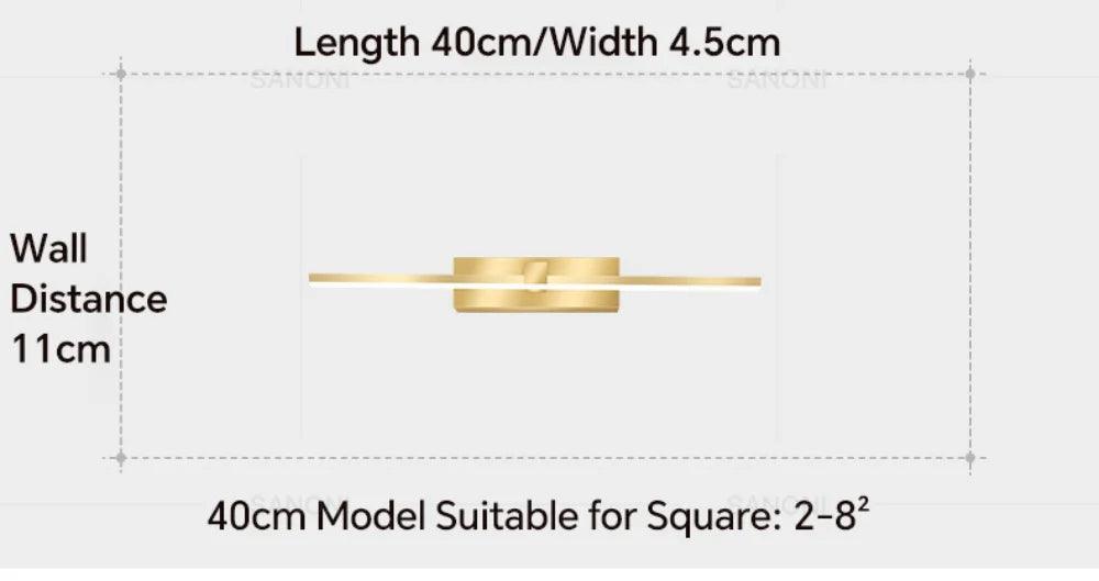 Lâmpada de Parede LED - Moderna para Banheiro - Lâmpada Espelho Dourado - Aplique para Quarto - Sala de estar
