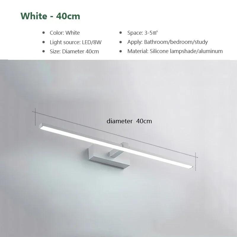 Lâmpada de Parede LED - Moderna para Banheiro - Lâmpada Espelho Dourado - Aplique para Quarto - Sala de estar