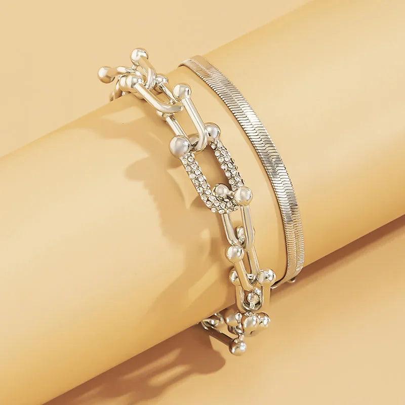 Pulseira Dupla Aurora - Banho em ouro 18k