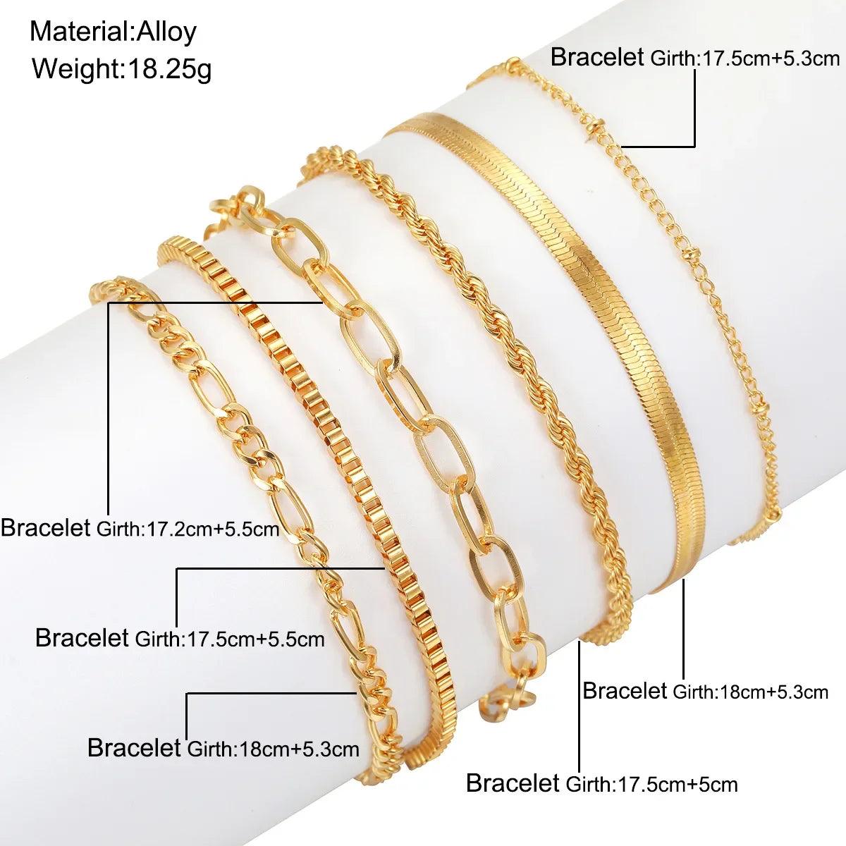 Kit Pulseiras Simples Aurora - Banho em ouro 18k