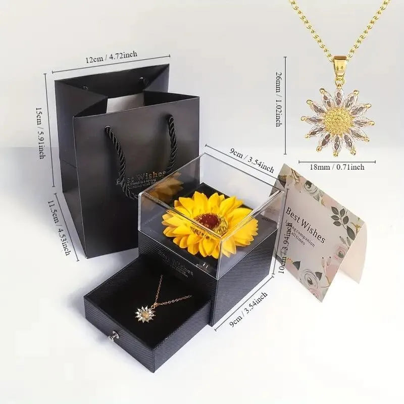 Girassol Real – Conjunto Banhado a Ouro 18k - Embalagem Exclusiva