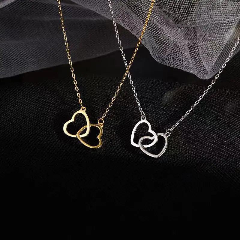 Colar Coração Entrelaçado - Banhado em ouro 18k
