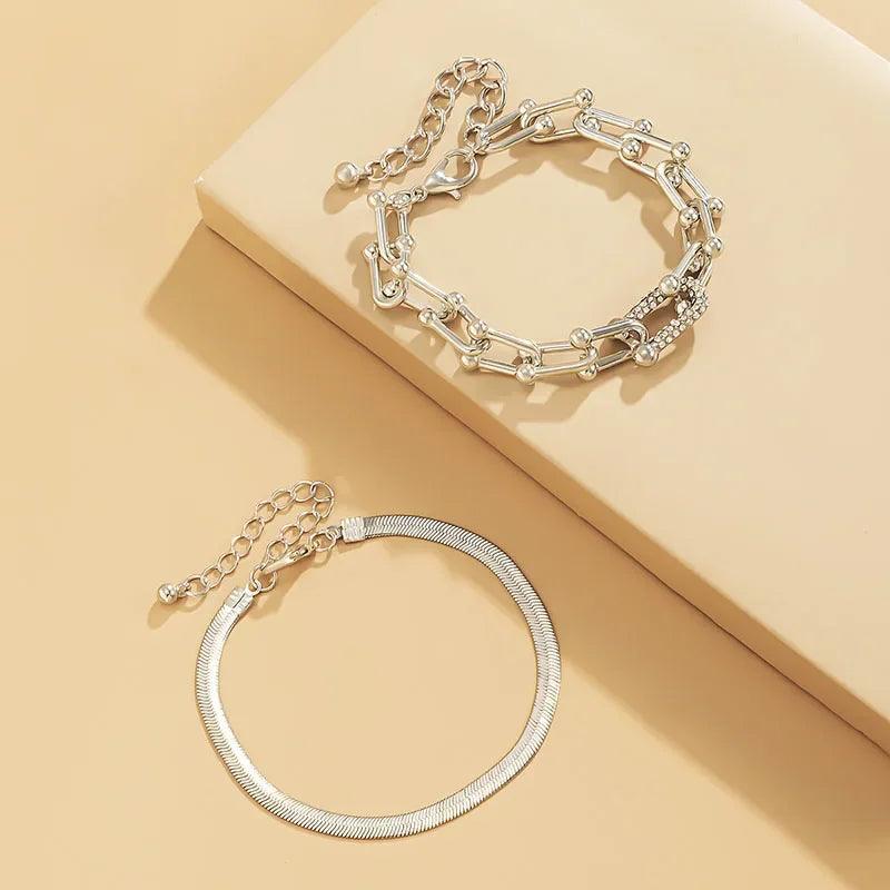 Pulseira Dupla Aurora - Banho em ouro 18k